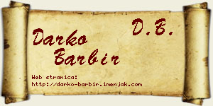 Darko Barbir vizit kartica